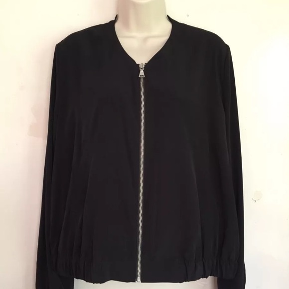 Express (Large) Matte Black Bomber Jacket EUC - Picture 2 of 6